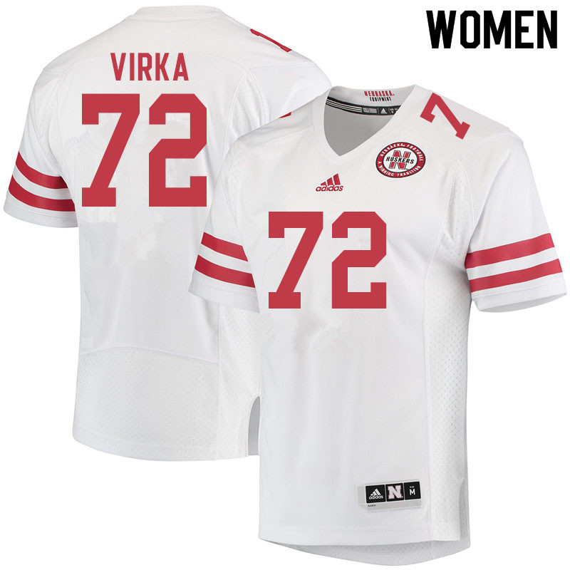 Women #72 Nick Virka Nebraska Cornhuskers College Football Jerseys Sale-White